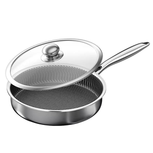 Sartén Antiadherente <span class=keywords><strong>de</strong></span> Doble Cara con Diseño <span class=keywords><strong>de</strong></span> Panal <span class=keywords><strong>de</strong></span> Abeja, <span class=keywords><strong>de</strong></span> <span class=keywords><strong>Acero</strong></span> <span class=keywords><strong>Inoxidable</strong></span> 316, Moderna, con Asa, <span class=keywords><strong>de</strong></span> 24, 26, 28, 30 y 32 cm - Product Image 6