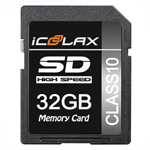 Cartão de memória com chip de capacidade real ICOOLAX Cartão SD de 16GB 32GB 128GB 64GB Cartão de memória flash personalizado de 32GB