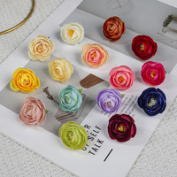Fleur artificielle de thé rose de 4 cm, accessoire de mode, tête de fleur décorative, pour gâteau DIY, boîte cadeau, fleur décorative
