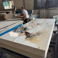 Panneau mural en PVC imitation marbre UV, directement de l'usine, pour la décoration intérieure d'hôtels et de bureaux