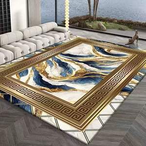Karpet beludru kristal berlian, karpet cetakan emas desain Modern ukuran besar untuk ruang tamu - Product Image 5