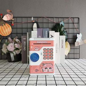 Riconoscimento delle impronte digitali ATM macchina salvadanaio portatile Password Roll <span class=keywords><strong>Money</strong></span> Music gattino animale salvadanaio giocattolo - Product Image 3