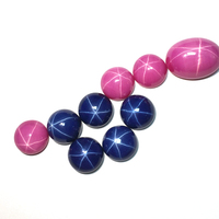 Cabochons en saphir, pierre précieuse naturelle, diamant, étoile, ample, ovale, coupe rouge, rose, saphir, étoile