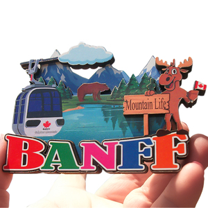 Aimant de réfrigérateur en bois MDF avec impression personnalisée, souvenir de mariage et de tourisme, feuille 3D et époxy - Product Image 1