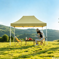 Tente de stand d'exposition pliable double Oxford imperméable pour publicité extérieure, auvent à quatre coins, parasol pour activités commerciales et événements.