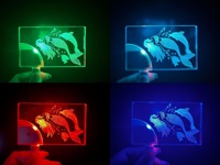 Carte de visite en acrylique lumineuse avec lampe LED, logo personnalisé, impression UV, gravure au laser, carte lumineuse RGB, cadeau souvenir