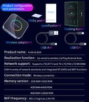 WOOBOOMAGIC A2 8GB+128GB AI CarPlay Box dengan Metal & Kaca Abu-abu WiFi 5GHz Android Auto Kabel/Bluetooth LED Terang Garansi 1 Tahun