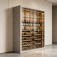 En stock, meuble bar de style continental, finition lisse, meuble de luxe pour le salon, présentoir à vin