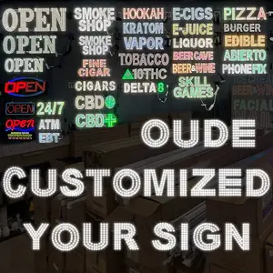 Üretici özel Led işareti açık Oude hızlı teslimat mektup duman dükkanı kurulu açık reklam için Led işareti şirket logosu