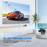 Proyector de Cine en Casa con Pantalla de 200 Lúmenes, Proyector de Películas Full HD con Pantalla LCD de 2.69 Pulgadas y Enfoque Motorizado