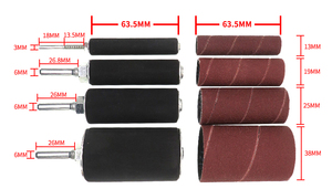 20PCS 80 #120 # Grit Red Sanding Band Set Kit <span class=keywords><strong>de</strong></span> manchons <span class=keywords><strong>de</strong></span> tambour <span class=keywords><strong>de</strong></span> ponçage Mandrins à sable pour perceuse à colonne <span class=keywords><strong>Ponceuse</strong></span> Polissage Bois Métal - Product Image 2