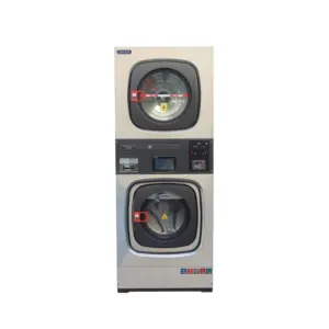 Soft Mount Münz betriebene gewerbliche Waschmaschine Waschsalon Wäscherei Trocknung Doppels tapel gewerbliche Waschmaschine und Trockner