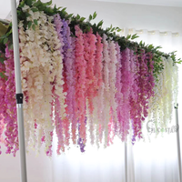 Dekorasi Pernikahan Bunga Wisteria Buatan Latar Belakang Wisteria Gantung Sutra untuk Acara Pernikahan