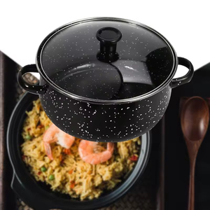 Black Speckled Enamel Stew <b>Pot</b> <b>Soup</b> <b>Pot</b> 5-Piece Set Ready Stock Wholesale Double Ear Cookware - Product Image 3