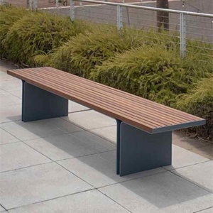 Banc <span class=keywords><strong>de</strong></span> loisirs en teck anti-corrosion en acier inoxydable au design artistique pastoral pour cour, villa, jardin, balcon - Product Image 1