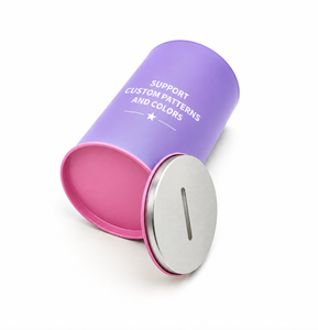 Hucha Redonda de Hojalata para Niños con Ranura para Monedas y Tapa, Color y Logotipo Personalizables, para Guardar Galletas - Product Image 5