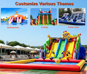 Parc aquatique gonflable commercial populaire et personnalisé de grande taille avec toboggan aquatique Nip Slip pour usage domestique - Product Image 6