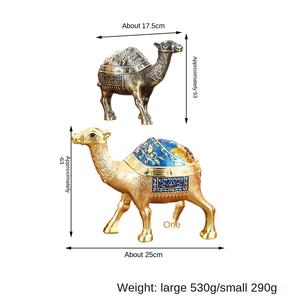 <span class=keywords><strong>Cendrier</strong></span> rond portable de luxe léger moderne en alliage de chameau avec couvercle pour bureau à domicile - Product Image 5