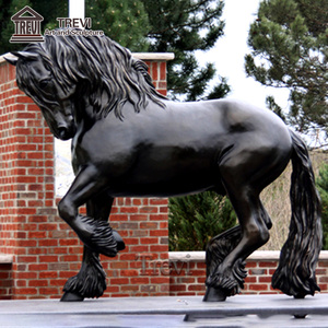 Cuộc sống Kích thước Công viên trang trí nội thất kim loại Friesian ngựa điêu khắc đồng đúc nuôi ngựa tượng - Product Image 2