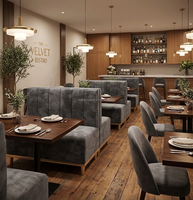 Ensemble de banquettes de restaurant de qualité commerciale moderne, sièges rembourrés en velours, chaises de salle à manger personnalisables, durables