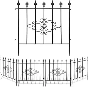 GARDEN & HOME Decorative Garden Fence Outdoor Coated Rustproof Metal Panel Iron Folding Edge Wire Border Fence