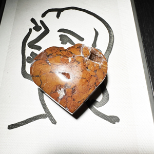 Colgante de Piedra Marrón en Forma de Corazón de 3-6 cm con Patrón Similar al de Mármol, Ágata - Product Image 4