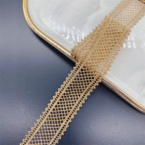Phong cách song phương Ren DRESS TRIM trong vàng Lolita phong cách DIY vàng chủ đề thêu lưới cho giày túi quần áo trang trí nội thất - Product Image 3