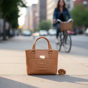 Bolso Bandolera Fana Milagros Camel, Cierre con Broches, Piel Sintética, Uso Diario, Bolso de Hombro para Mujer - Product Image 2
