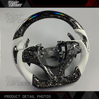 Volant en fibre de carbone forgée argentée personnalisé avec palettes de changement de vitesse LED pour Acura TLX MDX A-Spec PMC 2015-2020