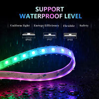 Bande LED RVB adressable flexible haute densité en forme de S, 60 LED/m, 24 V, 12,5 W/m, PCB en forme de serpent, programmable