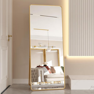 Customized Modern Stylish Rectangle Shape Full Length Body Mirror <strong>Black</strong> Gold Bathroom Wall Mirror Made Glass Decorative Features - Product Image 2