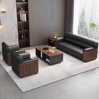 Suite de réception VIP modulaire moderne avec table basse de salon et ensemble de bureau en cuir pour entreprises