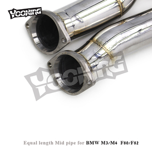 OEM 2,75 pulgadas igual longitud tubo medio 2014-2019 para BMW M3/M4 F80 F82 F83 S55 3,0 T resonador de pulido de acero inoxidable - Product Image 5
