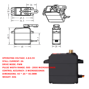 Servomotor <span class=keywords><strong>DS3115</strong></span> de 15 kg, Servomotor Metálico de Alto Torque para Control de Ángulo Programable de Brazos Mecánicos Robóticos y Modelos de Automóviles - Product Image 4