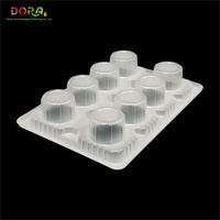 Plateau en plastique PP personnalisé de la marque Dora à 8 compartiments pour pâtisseries, desserts, emballage alimentaire, conteneur pour gâteaux, pain, type de processus de thermoformage