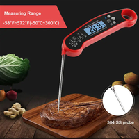 Termometer Dapur Respon Super Cepat untuk Makanan BBQ Daging Tahan Air Termometer Logam Digital LCD Bacaan Instan