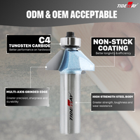 Tideway Fraise à chanfreiner en carbure de tungstène de qualité industrielle pour contreplaqué, outil de fraisage pour bois CNC OEM/ODM