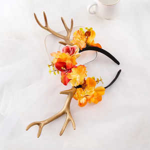 Nueva Tendencia, Diademas Navideñas Europeas en Oferta, Lindas Diademas <span class=keywords><strong>de</strong></span> Tela y Plástico con Astas <span class=keywords><strong>de</strong></span> Reno para Fiestas - Product Image 6