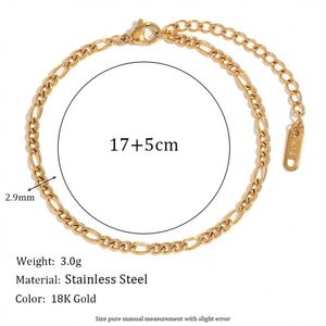 Mode Minimaliste En Acier Inoxydable Populaire Chaîne Plaine Bijoux En Acier Inoxydable Plaqué Or 18k Bracelets pour Femmes - Product Image 6