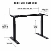 Bureau debout électrique moderne en métal, réglable en hauteur, double moteur, table élévatrice à 3 niveaux, bureau ergonomique pour ordinateur, bureau à domicile
