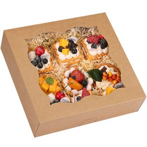 Bakery Boxes with cleam Window Auto-Popup Treat Boxes for Pies Chocolate Cupcakes Muffins Dessert and Party Favor