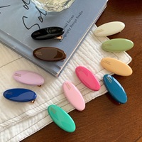 Anhong – Pince à cheveux en plastique faite à la main, style coréen et japonais, design géométrique/elliptique, coloris bonbon printaniers, cadeau