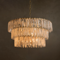 Lustre rond en verre de style américain moderne, luminaire suspendu de luxe haut de gamme pour salon, salle à manger, villa