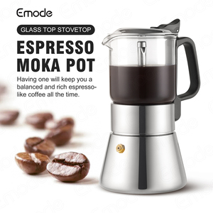 Nuevo diseño, percolador, estilo italiano, <span class=keywords><strong>vidrio</strong></span> transparente eléctrico y material de aluminio, Mocha Moka Pot, 6 tazas de café expreso, <span class=keywords><strong>cafetera</strong></span> - Product Image 4