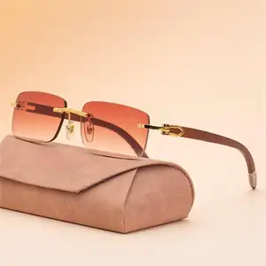 New Classic Sunglasses Man Natural Cow Horn Glasses Rimless Buffalo Horn Sunglasses Women Glasses
