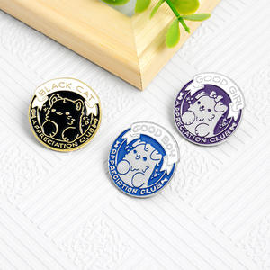 रचनात्मक कार्टून जानवरों श्रृंखला व्यक्तिगत तामचीनी पिन अच्छी लड़की प्यारा कुत्ते धातु बैज गोल आकार सहायक पिन डोगी - Product Image 5