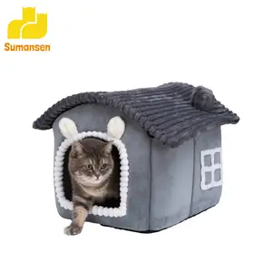 Promotional Zipper Design Washable Pet Houses Cat House Cotton Pet Nest Animal Bed Colorful House