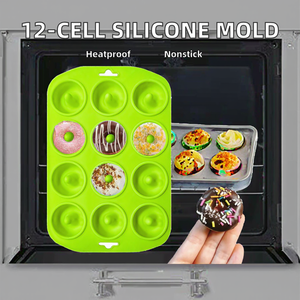 12-Cell Eco-Friendly Silicone Muffin Cup Cake Mold Non-Stick High-Temperature Dishwasher-Safe <b>Baking</b> Pan for <b>Baking</b> Tools - Product Image 2