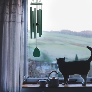 Campana <span class=keywords><strong>de</strong></span> Viento Moderna Verde <span class=keywords><strong>Bosque</strong></span>, Ecológica, Hecha a Mano, Duradera y Resistente a la Oxidación para Decoración <span class=keywords><strong>de</strong></span> Jardín y Patio - Product Image 2