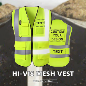 Vêtements de sécurité Jinda à haute visibilité en maille réfléchissante, classe 2 ANSI, pour travaux de construction avec logo personnalisé - Product Image 2